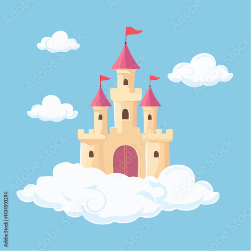 Wallpaper Mural A floating castle in the sky surrounded by clouds.
 Torontodigital.ca