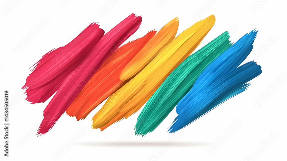Vibrant Colorful Paintbrush Strokes Abstract Background
