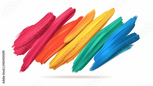 Obraz na płótnie Vibrant Colorful Paintbrush Strokes Abstract Background w salonie
