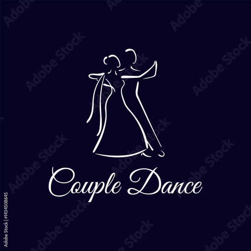 romantic couple dance logo design logo vector