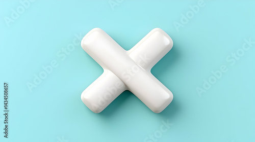 Obraz na płótnie White Cross Shape on Light Blue Background w salonie