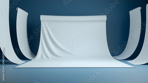 Obraz na płótnie White Fabric Photography Studio Backdrop w salonie