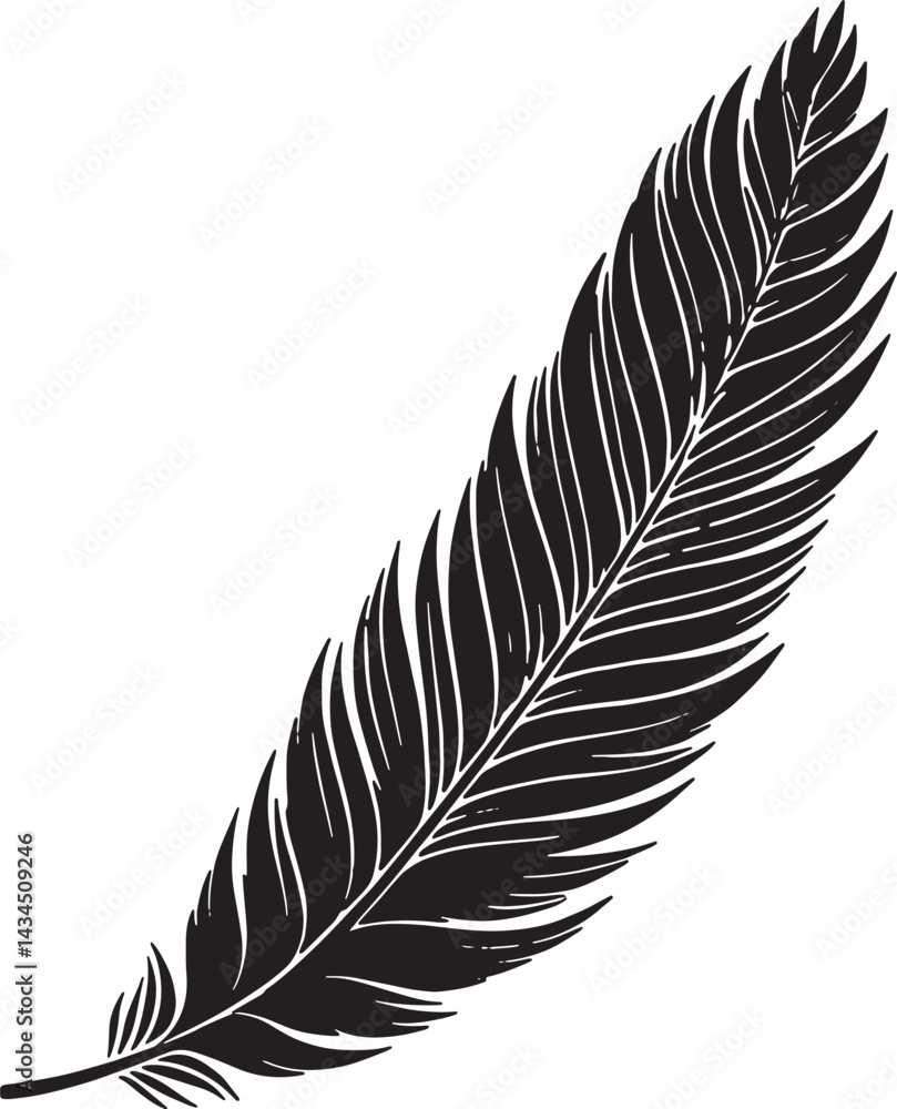 Fototapeta premium Silhouette Rooster Feather Clip art