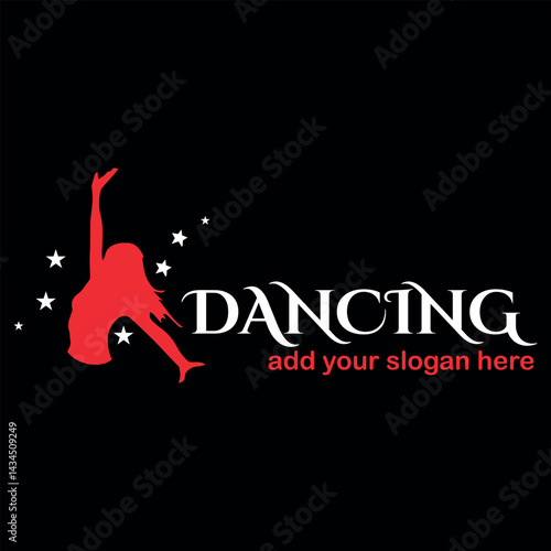 romantic couple dance logo design logo vector