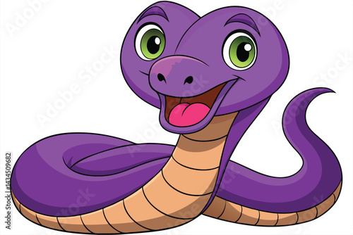 vector illustration of a cartoon-style cobra snake.