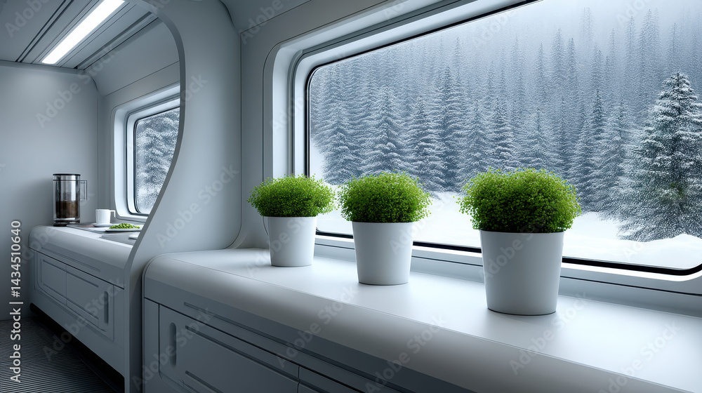 Fototapeta premium Underwater living space showcases jellyfish farms in panoramic view