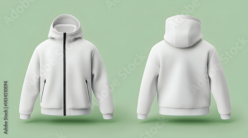 White Sport Jacket and Hoodie Mockup