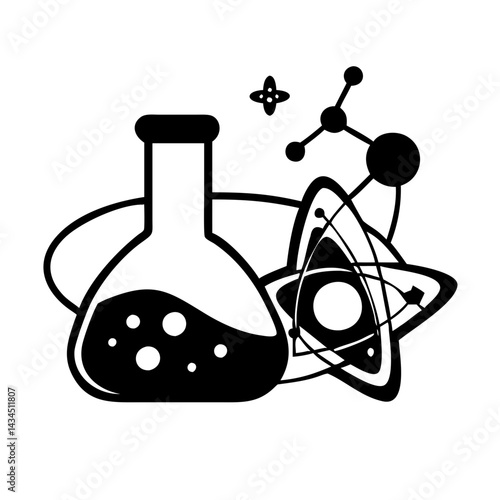 fundamental science icon, fundamental science silhouette vector illustration-simple silhouette illustration of fundamental science,fundamental science vector