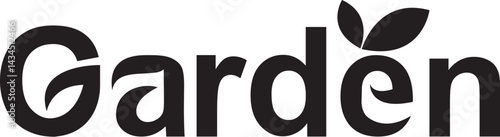 garden  typography motivational text garden logo design