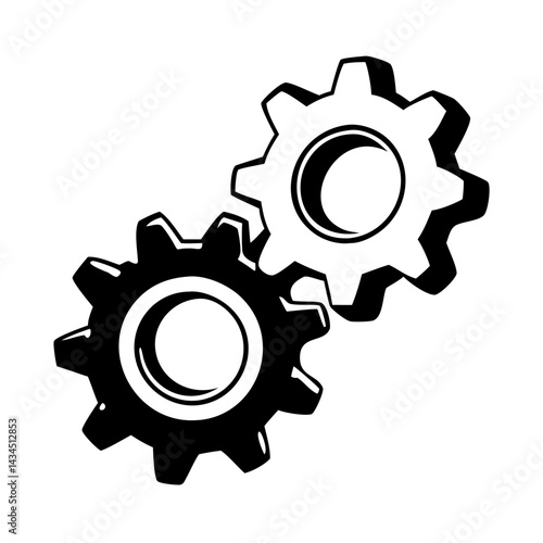 gear wheels icon, gear wheels silhouette vector illustration-simple silhouette illustration of gear wheels,gear wheels vector