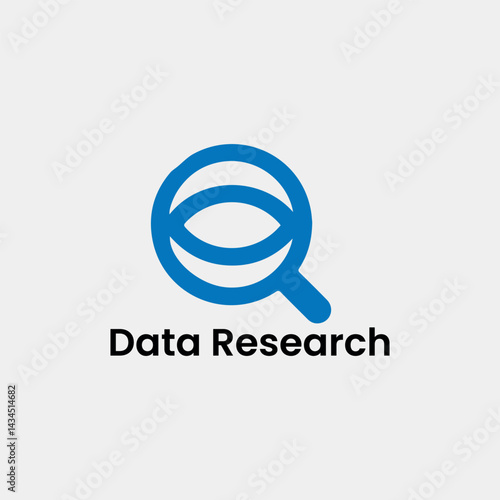 digital data research logo design vector