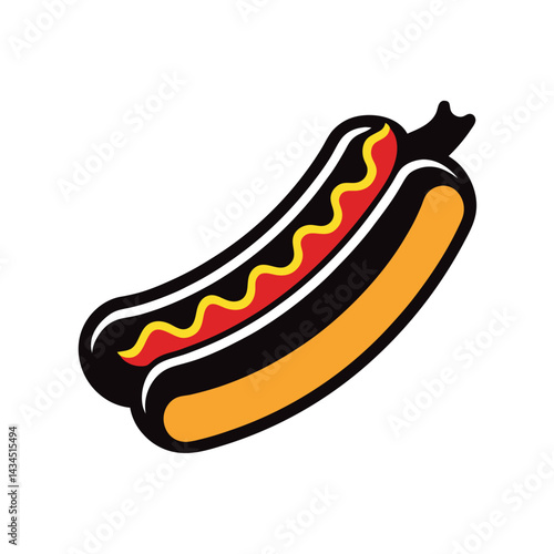Hot Dog Color Vector Clipart Design