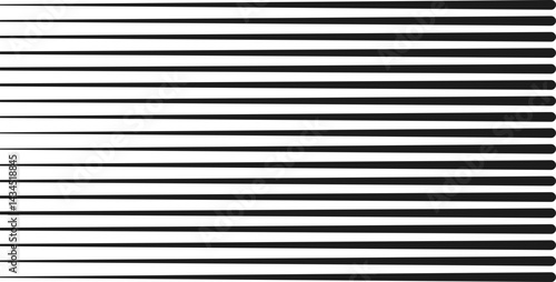 Eighteen evenly spaced parallel lines arranged straight with a continuous flow.