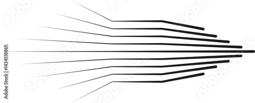 A line converging with a three-dimensional effect, emphasizing direction and depth.