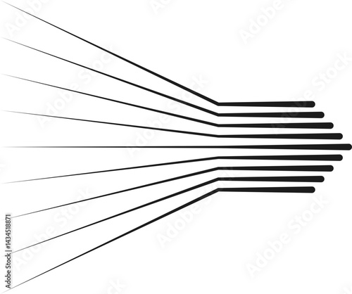 Converging lines leading directly into a straight-forward alignment.