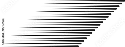 A set of evenly spaced diagonal parallel lines forming a directional structure.