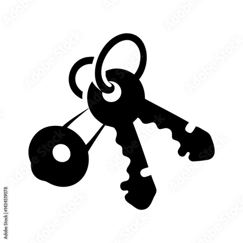 keys icon, keys silhouette vector illustration-simple silhouette illustration of keys,keys vector
