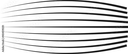 Eighteen thickened parallel lines expanding outward with a sense of strong direction.