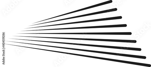Parallel lines radiating outward with equal spacing, forming a balanced, expanding pattern.