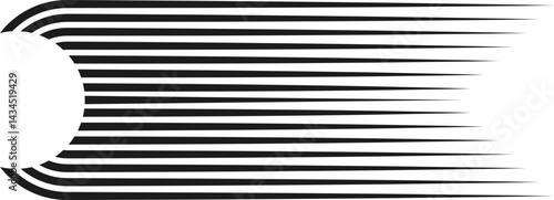 Parallel lines ending with a circular shape, creating a fluid terminal structure.