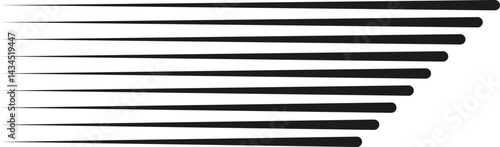 Parallel lines ending diagonally, forming a sharp, angular visual effect.