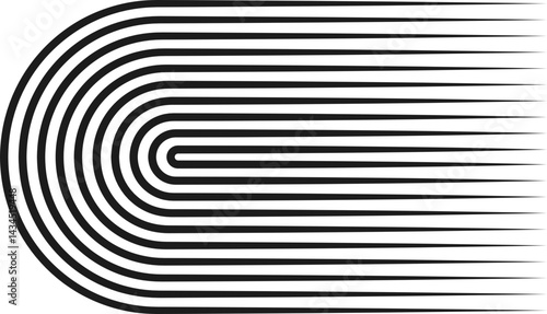 Curved parallel lines arranged with a steep angle creating a flowing visual motion.