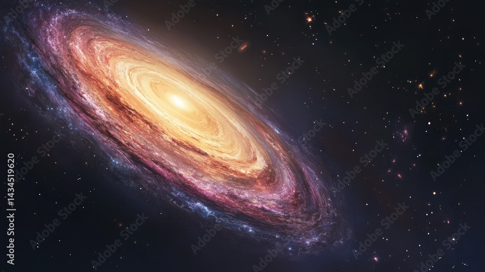 Vivid Spiral Galaxy with Stars and Cosmic Glow Vivid Spiral Galaxy with Stars and Cosmic Glow