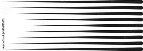 Parallel lines extending into triangular tails, creating a sharp and directional effect.