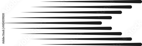 Parallel lines tapering into concave triangular ends, forming inward-facing points.
