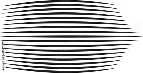 Thick parallel lines expanding outward with an inflated appearance for a bold effect.