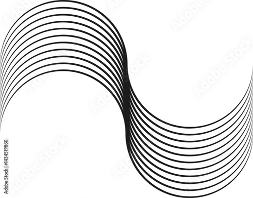 Parallel lines forming smooth wave-like patterns, creating a flowing and rhythmic effect.