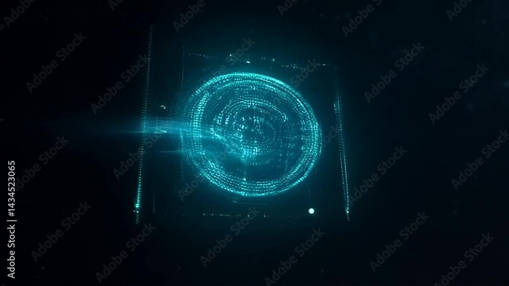 Rotating Abstract Shape Forming from Glowing Dots on Dark Background Rotating Abstract Shape Forming from Glowing Dots on Dark Background