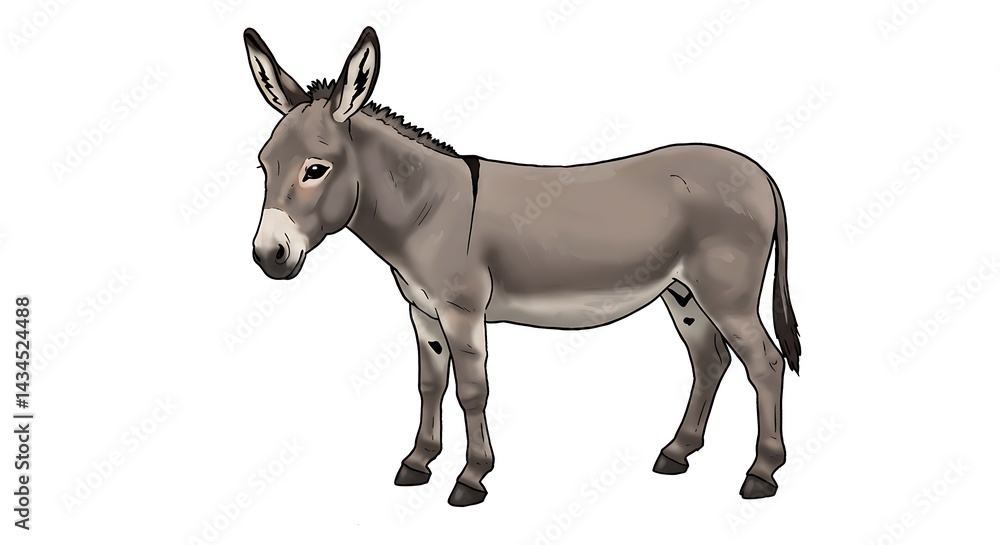 Realistic Donkey Illustration with Simple White Background
Realistic Donkey Illustration with Simple White Background