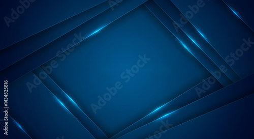 Wallpaper Mural Blue Geometric Lines Business Tech Background - Futuristic design, geometric shapes, shiny gradient, abstract lines, corporate . Symbolizes innovation, technology, progress, sophistication Torontodigital.ca
