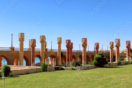 Pharaonic Columns at the Promenade, Sahl Hasheesh, Egypt