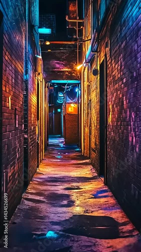 narrow street at night in warsaw