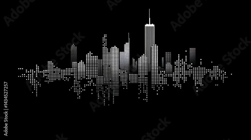 NYC Skyline Night Digital Art, Urban, Cityscape, Background