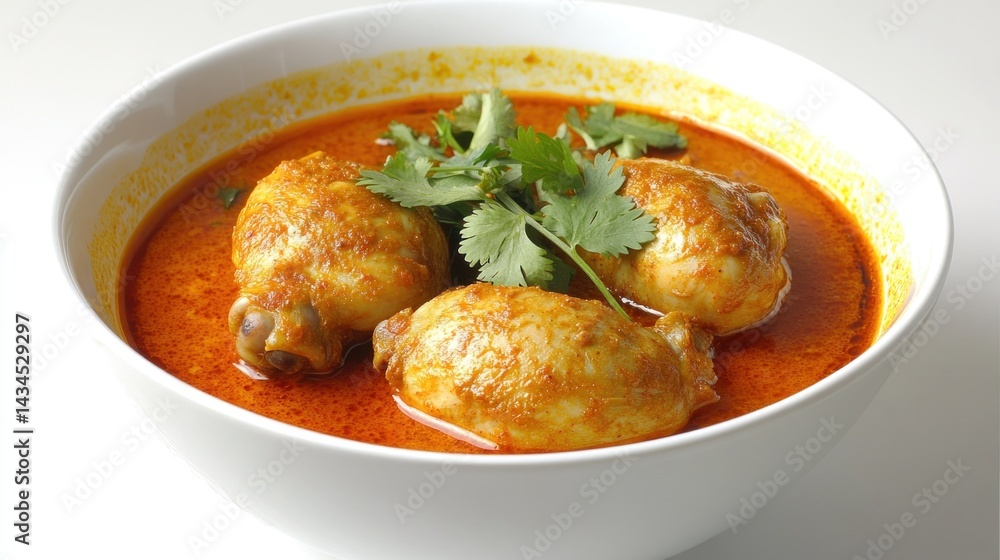 Hearty chicken curry in a bowl Hearty chicken curry in a bowl