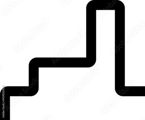 Thick black lines form an irregular path with squared wave-like shapes and rounded corners.