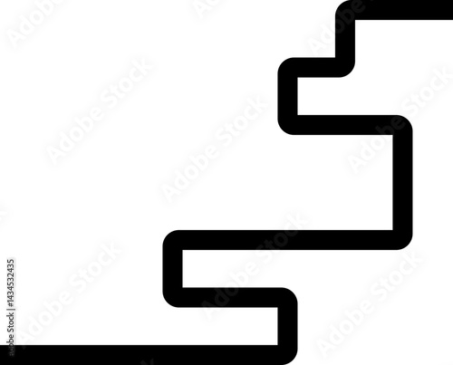 Thick black lines form a long zigzag path in a labyrinth-like structure with rounded corners.