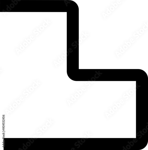 Thick black geometric paths forming squared waves with rounded corners, resembling an abstract labyrinth.
