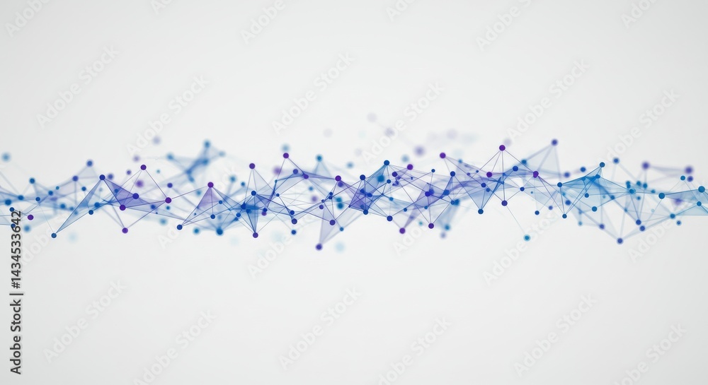 Naklejka premium Data Stream Network Connection - Global network, data analysis, big data visualization, internet of things, technological innovation