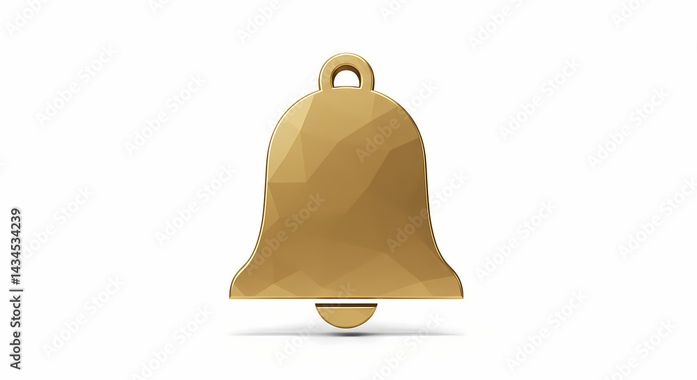 Golden bell icon in a minimalistic style on a white background