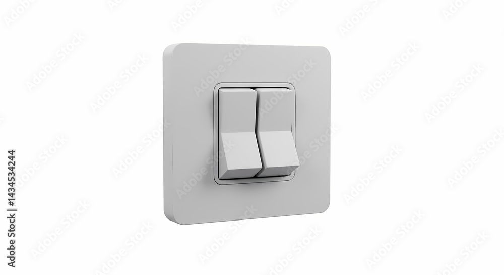 Light Switch in Modern Design on White Background