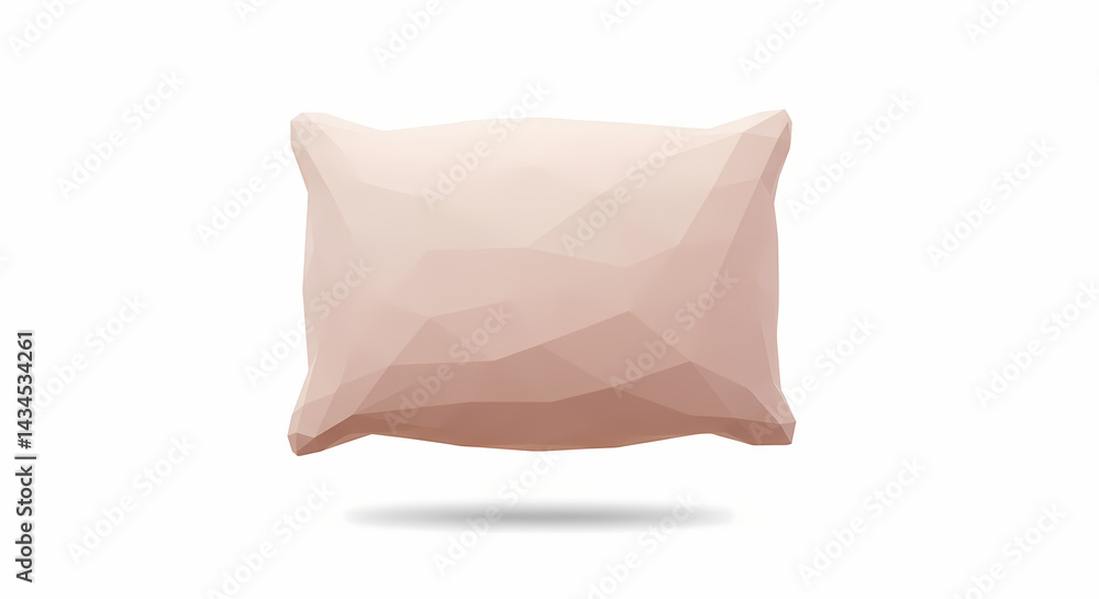 Low-Poly Pillow Design in Soft Peach Color