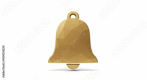 Obraz na płótnie Golden bell icon in a minimalistic style on a white background w salonie