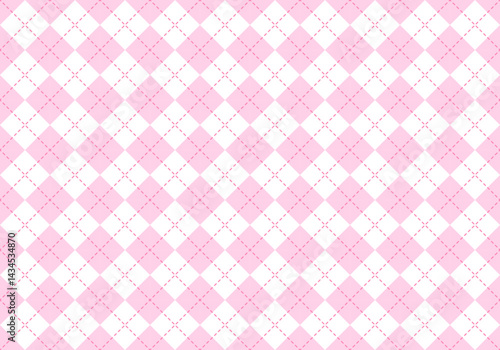Spring checkered seamless patterns, Pastel pink doodle plaid and grid seamless vector pattern