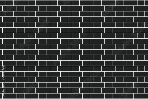 Pattern of black and white bricks arranged in a traditional horizontal layout