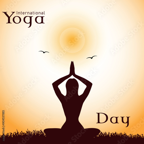 International Yoga Day Celebration, vector, illustration, background