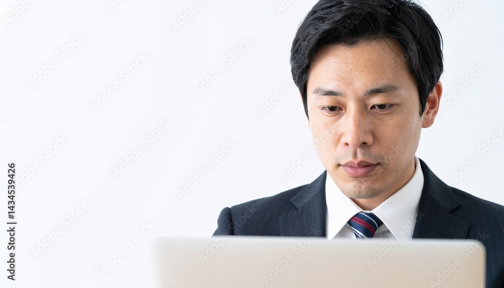 ノートPCに向かう眼差し
ノートPCに向かう眼差し